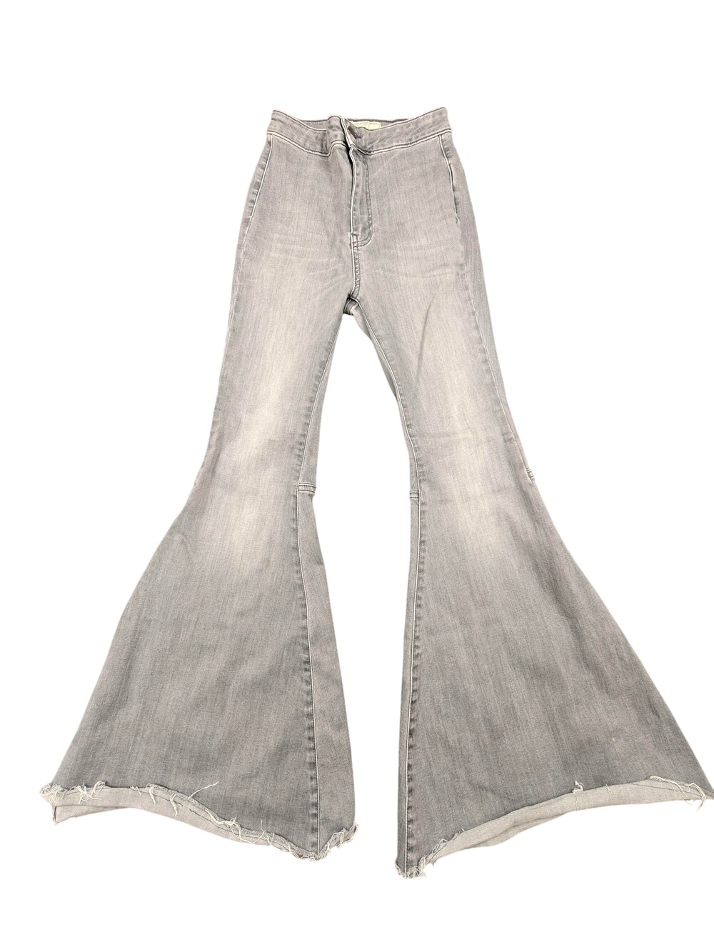 Free People Jeans Womens 25 Gray Light Wash Flared Distressed 36 Inseam
